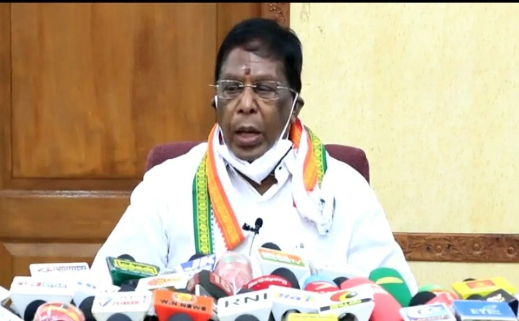 puducherry cm narayanasamy press meet 